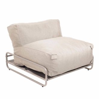 Oviala Tumbona modular de jard&iacute;n con estructura beige