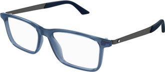 Montblanc Glasses - Heren - Brillen - Blauw - 55 MM - Accessoires
