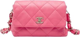Chanel Pre-owned Vintage Quilted Shoulder Bag - Dames - Vintage Schoudertas - Roze - ONE Size - Leer - Vintage