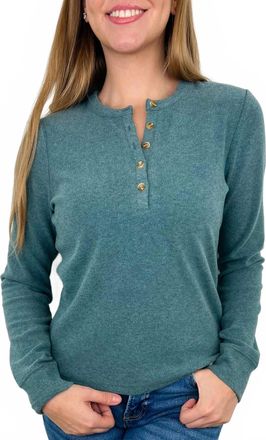 Thread & Supply All About That Long Sleeve Top In Teal Green