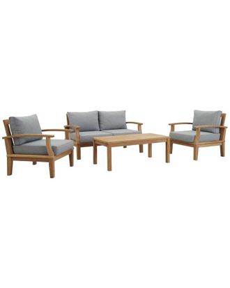 ModWay Discontinued Modway Marina 4-Piece Teak Outdoor Patio Set