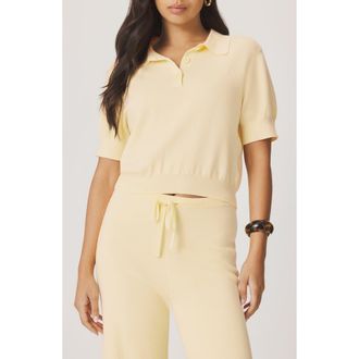 Splendid Christa Crop Polo Sweater in Honeysuckle Yellow at Nordstrom, Size Medium