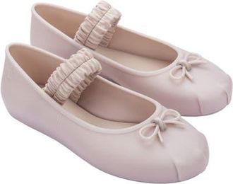 Melissa Sophie Scrunch Mary Jane Flat in Metallic Pink at Nordstrom, Size 10