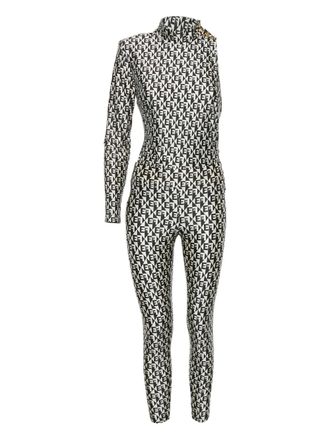 Elisabetta Franchi Body en legging met monogramprint - Zwart