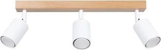 Wonderlamp L&aacute;mpara de techo de madera con 3 focos orientables blanco