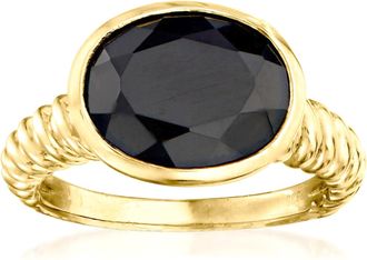 MAX + STONE 18K Gold Over Sterling Black Onyx Ring