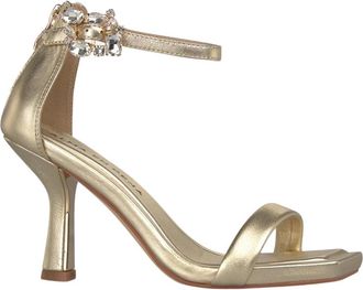 Alma En Pena Metallic Strap Heel Sandal - Dames - Sandalen met hakken - Geel - 42 EU - Leer - Schoenen