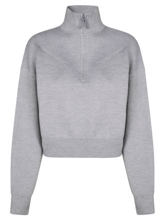 Victoria Beckham Fitted Zip-Up Top with High Collar