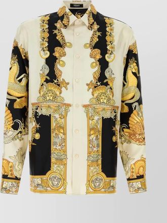 Versace shirt silk baroque print long sleeves