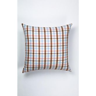 Archive New York Handwoven Classic Plaid Square Cotton Throw Pillow in Brown at Nordstrom, Size 20X20