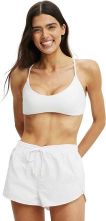 Cotton On Womens Active Ultra Soft Scoop V Crop in White at Nordstrom, Size Medium