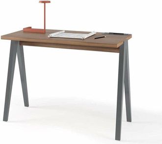 HERDASA Herdasa - Mesa Estudio Mod-629 Acabado Nogal/gris, 47x 107 X 78 Cm (fondo X Ancho X Alto)