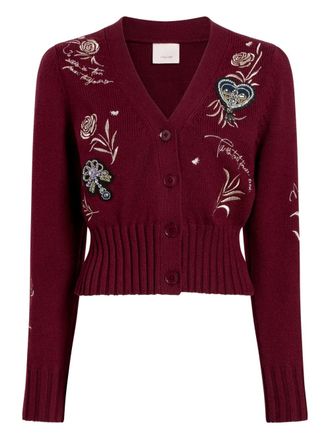 Cinq &agrave; Sept Morgan cardigan - women - Cotton/Polyester - M - Red