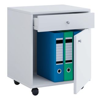 ebuy24 Vcm Roll Container Contenedor Lateral Con Caj&oacute;n Dimensiones Aprox. Al. 54 X An. 45 X T. 38 Cm Contenedor De Oficina - Masola (blanco)