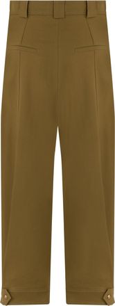 Max Mara Womens Trousers High-Waist Straight Khaki Cotton
