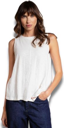 Celtic & Co. Crew Neck Pleat Back Tank Top in Chalk at Nordstrom, Size 10