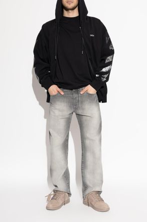 Off-white T-shirt With Printed Logo, Mens, Black