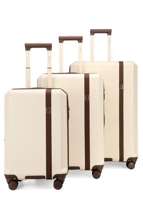 Elle Luxe Journey 3 Piece Expandable Retro Spinner Luggage Set in Champagne at Nordstrom
