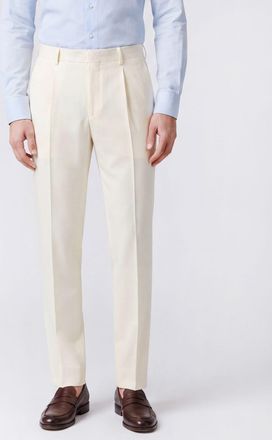 Ferragamo Pantaloni sartoriali slim fit in cotone e cashmere con chiusura a scomparsa