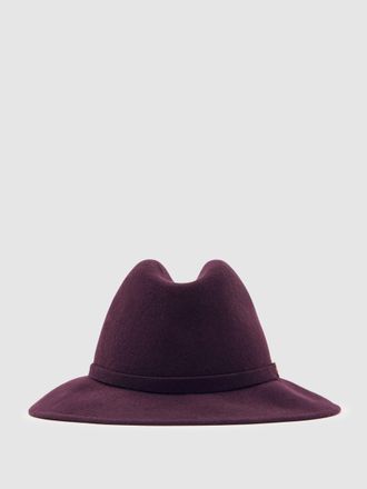 Reiss Burgundy Wool Fedora, S & M