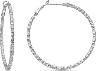 Luxenter oorbellen in 925 sterling zilver en briljant zirkonia rhodium afwerking - Elior