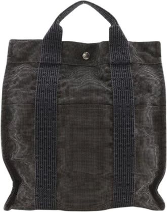 Herm&egrave;s Pre-owned Sac Ad PM Herline Nylon Canvas Backpack - Pre-owned - Mujer - Gris - ONE SIZE