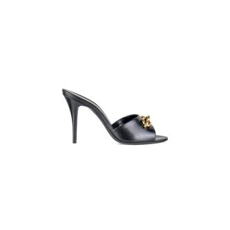 Saint Laurent Le Maillon Mules - Dames - Muiltjes - Zwart - 36 EU - Leer - Schoenen