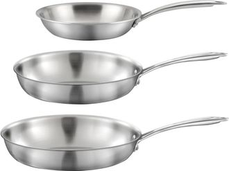 Cuisinox Lote de 3 sartenes de acero inoxidable 20-24-28 cm acero inoxidable a