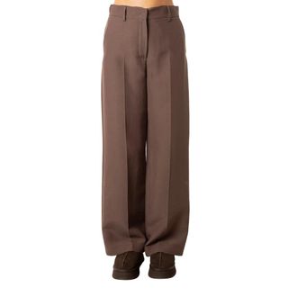 Max Mara Ballo Wijde Broek - Dames - Broeken - Bruin - Maat: M Katoen
