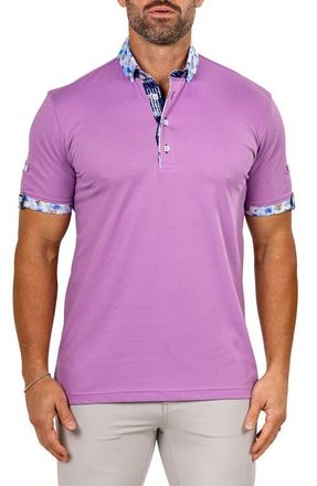 Maceoo Newton Marthyr0031 Purple Button-Down Piqu&eacute; Polo at Nordstrom, Size 6