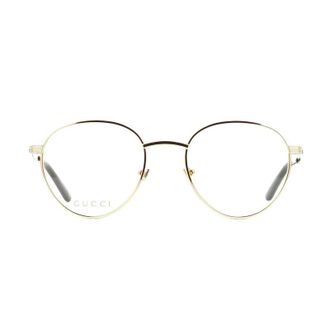 Gucci Round Full Rim Eyeglasses - Gold