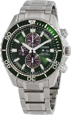 Citizen Promaster Dive Chronograph Eco-Drive Green Dial Mens Watch CA0820-50X
