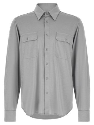Tom Ford Grey Regular Solid Shirt