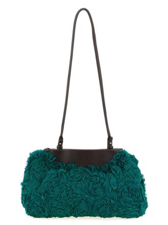 Dries Van Noten Green Rose Clutch