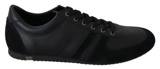 Dolce & Gabbana Mannen Zwart Logo Leer Casual Sneakers Schoenen