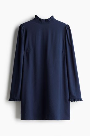 H&M Jerseykleid mit Volant - Dunkelblau