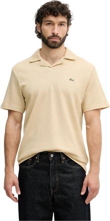 Lacoste Klassieke Pasvorm Katoen-Linnen Poloshirt - Heren - Polos - Beige - M - Katoen - Tops