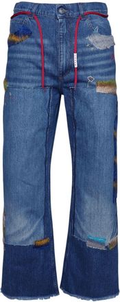 Marni logo-patch cotton jeans - men - Cotton - 32 - Blue