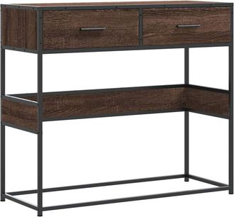 vidaXL Console Table Brown Oak 90x35x80 cm Engineered Wood Vidaxl