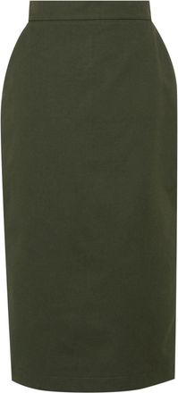 Max Mara cotton pencil midi skirt - women - Cotton/Cotton/Viscose - 44 - Green