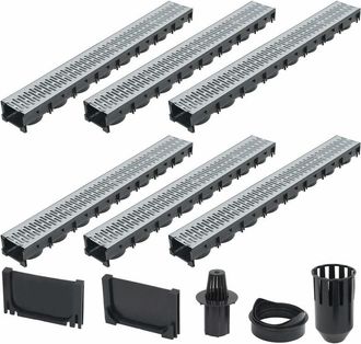 vidaXL Canales De Drenaje 6 Unidades Acero Galvanizado 6 M Vidaxl