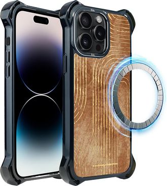OEM Funda Para Iphone 14 Pro Ibizu Dropguard Ultra Con Magsafe, Estilo Bohemio, L&iacute;neas Geom&eacute;tricas