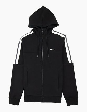 HUGO BOSS Mens Hugo Boss Saggy 1 Hoody Side Stripes Black 001 - Size: Regular/36