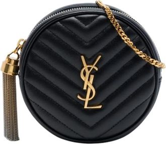 Saint Laurent Pre-owned Quilted Belt Bag - Dames - Vintage Schoudertas - Zwart - ONE Size - Leer - Vintage