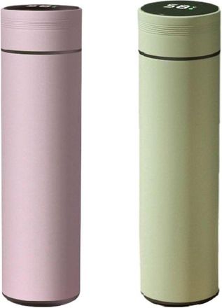 OEM Vaso De Agua De Acero Inoxidable, 2 Piezas, Botella De Agua Inteligente De Acero Inoxidable Con Pantalla T&eacute;rmica, Taza De Caf&eacute;