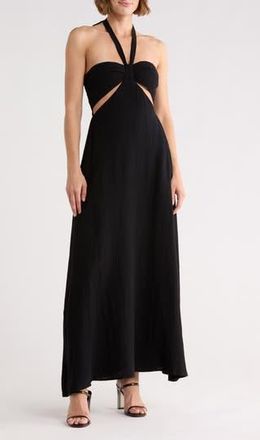 LBLC The Label Dakota Cutout Halter Dress in Black at Nordstrom Rack, Size X-Small