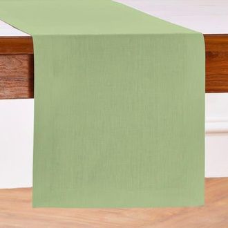 Solino Home Linen Table Runner for Dining Table, Holiday and Everyday Table Decor - Fete in Laurel Green at Nordstrom, Size Xx-Small