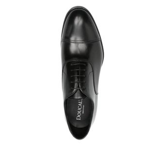 Doucal's Polished Calf Leather Oxford - Black