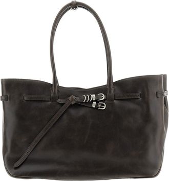 Margesherwood Brown Grandma Used Large Leather Shoulder Bag