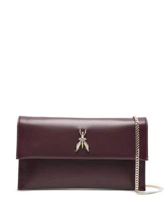 Patrizia Pepe Fly-logo clutch bag - Red
